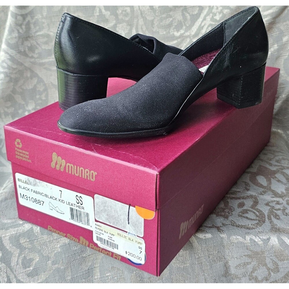 Munro Women’s Billee Pumps Size 7 SS Black New